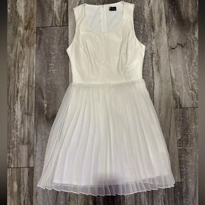 Sparkle & Fade White Ruched A-Line Sundress